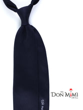 3 Fold Tie SEMANTICA in Silk Gauze Dark Blue Ubi Maior Minor Cessat